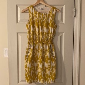 Yellow and white mini dress